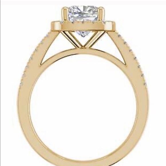 14CT Gold Halo 1.45CT Diamond Engagement Ring - Picture 3 of 8